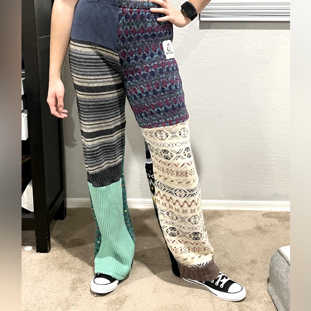 Pieced sweater pants